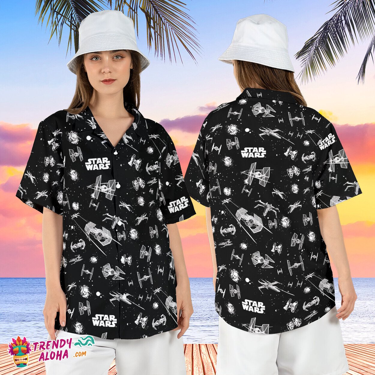 Star Wars Spaceship Galaxy Edge Beach Summer Aloha Shirt Unisex