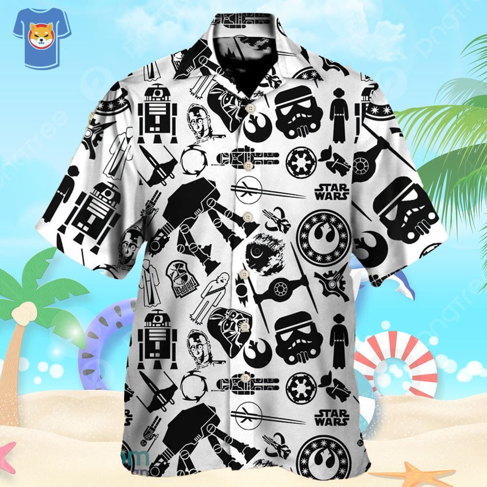Star Wars Stick Cool Hawaiian Shirt For Star Wars Movie Fans Star Wars Stick Cool Hawaiian Shirt For Star Wars Movie Fans