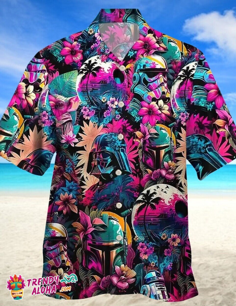 Star Wars Synthwave Father Day Special Hawaiian Dad Shirt Fun