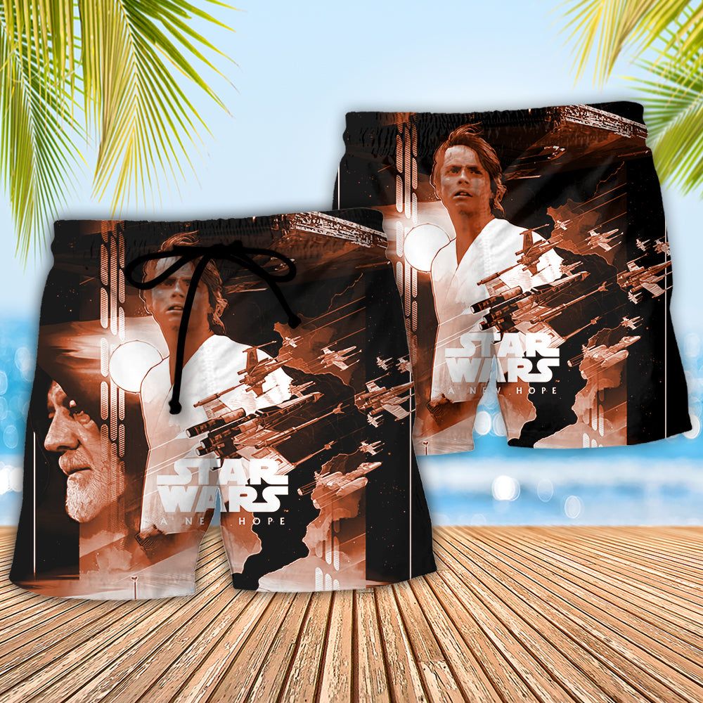 Starwars A New Hope Trendy Aloha Hawaiian Beach Shorts