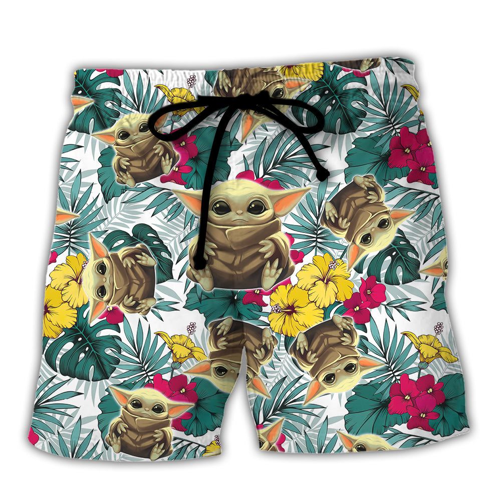 Starwars Baby Yoda Trendy Aloha Hawaiian Beach Shorts Starwars Baby Yoda Trendy Aloha Hawaiian Beach Shorts