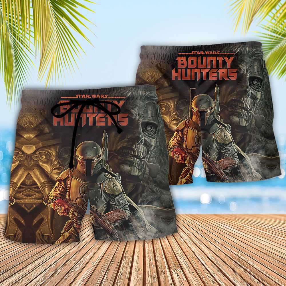 Starwars Boba Fett Bounty Hunters Trendy Aloha Hawaiian Beach Shorts