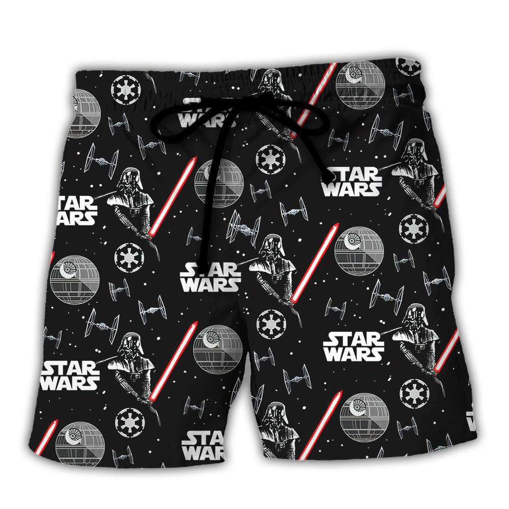 Starwars Darth Vader With Light Saber Trendy Aloha Hawaiian Beach Shorts Starwars Darth Vader With Light Saber Trendy Aloha Hawaiian Beach Shorts