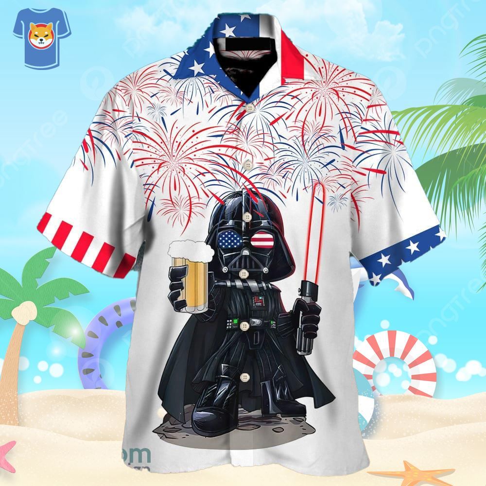 Starwars Independence Day Darth Vader With Beer Hawaiian Shirt For Men And Women Starwars Independence Day Darth Vader With Beer Hawaiian Shirt For Men And Women