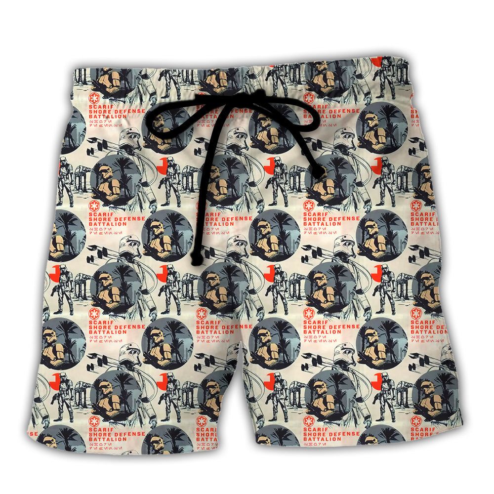 Starwars Scarif Trooper Pattern Trendy Aloha Hawaiian Beach Shorts Starwars Scarif Trooper Pattern Trendy Aloha Hawaiian Beach Shorts