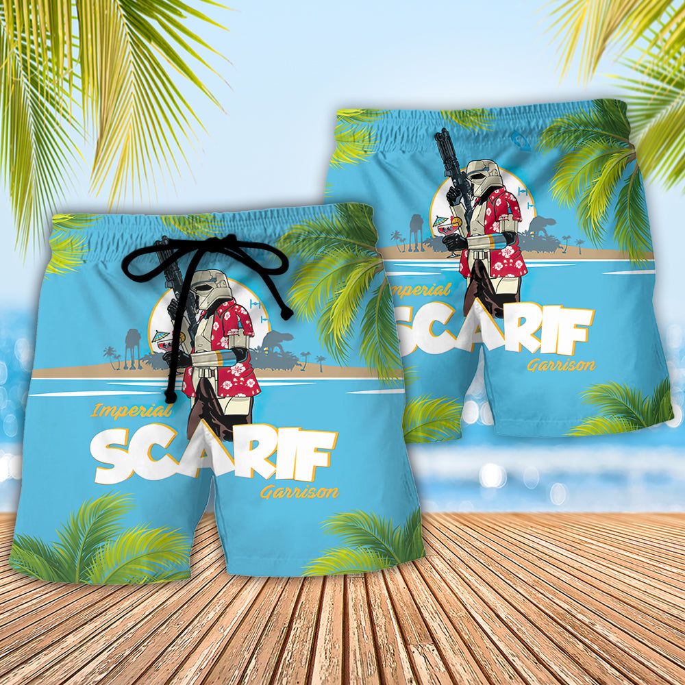 Starwars Scarif Trooper Trendy Aloha Hawaiian Beach Shorts