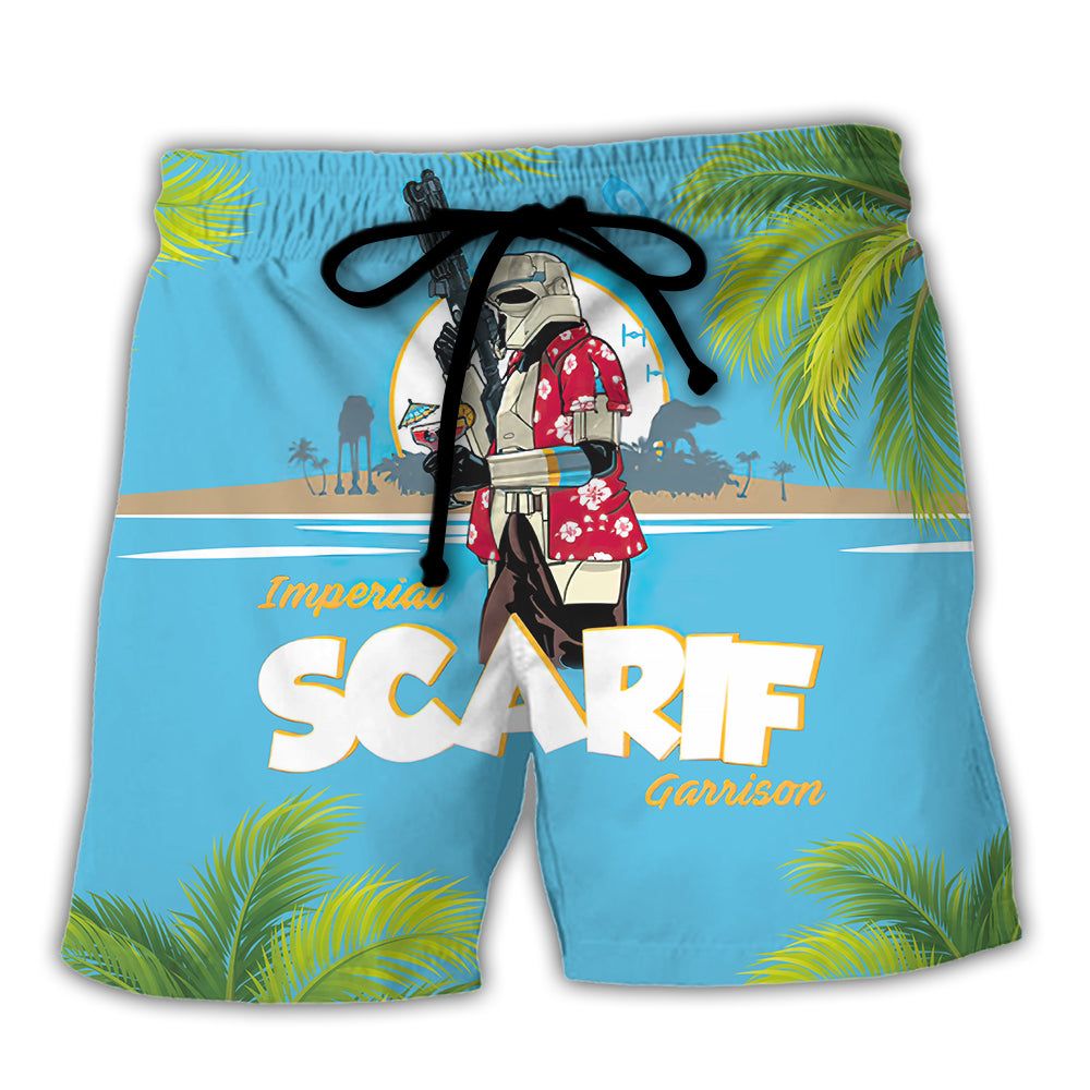 Starwars Scarif Trooper Trendy Aloha Hawaiian Beach Shorts