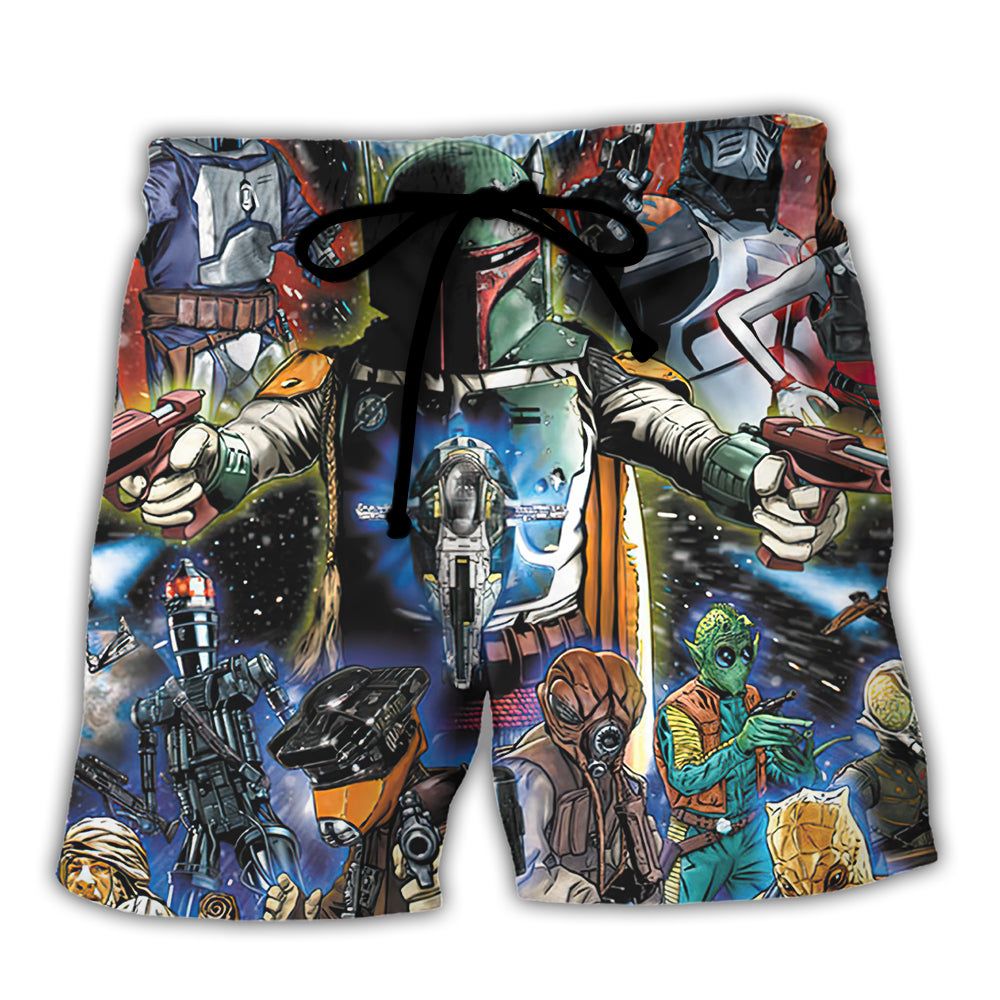 Starwars The Bounty Hunters Starwars Trendy Aloha Hawaiian Beach Shorts
