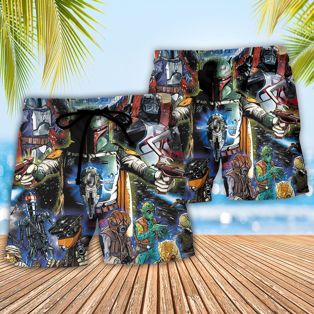 Starwars The Bounty Hunters Starwars Trendy Aloha Hawaiian Beach Shorts