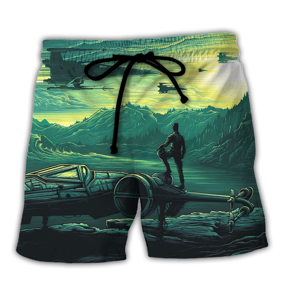 Starwars The Force Awakens 3 Trendy Aloha Hawaiian Beach Shorts Starwars The Force Awakens 3 Trendy Aloha Hawaiian Beach Shorts
