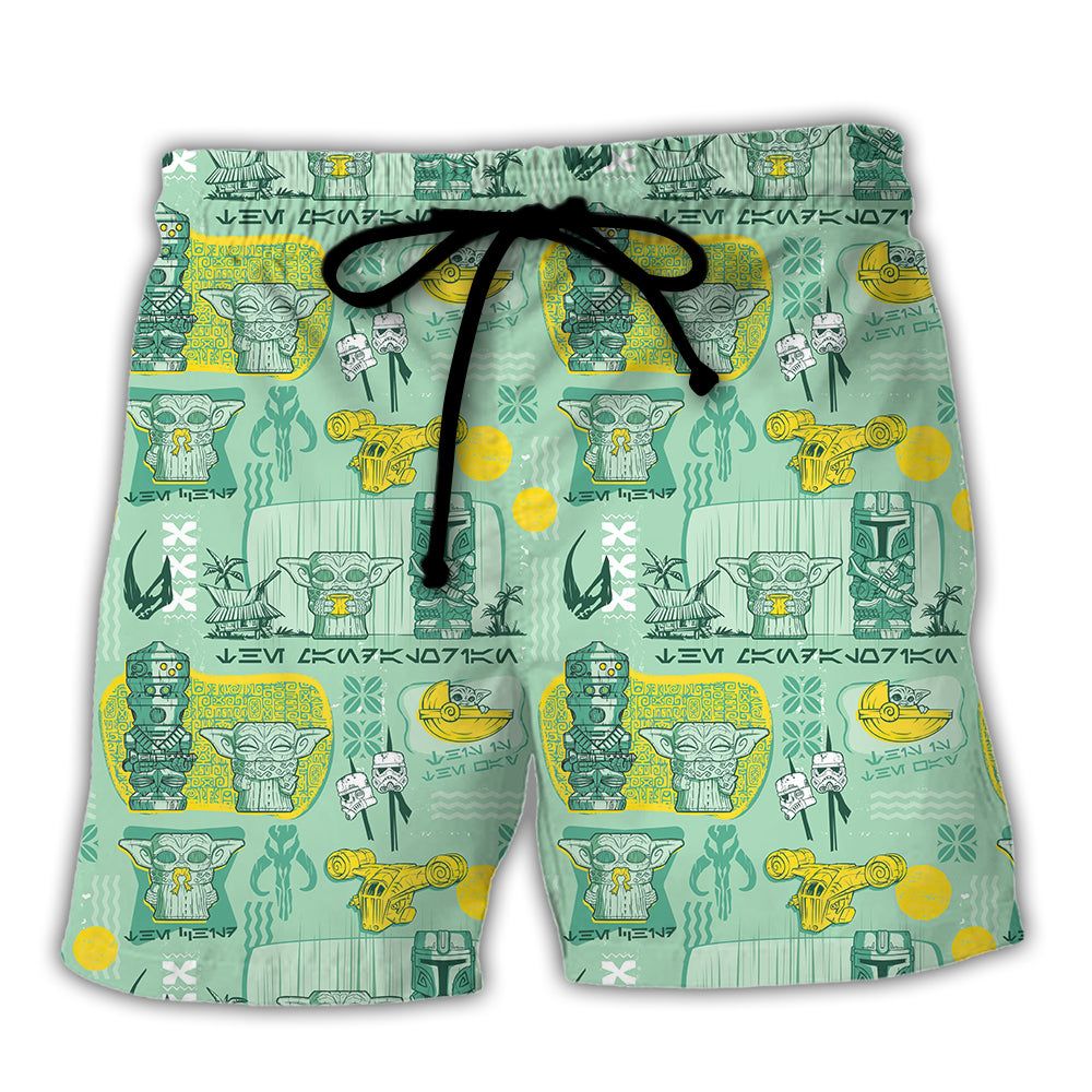 Starwars Tiki Tropical Trendy Aloha Hawaiian Beach Shorts Starwars Tiki Tropical Trendy Aloha Hawaiian Beach Shorts