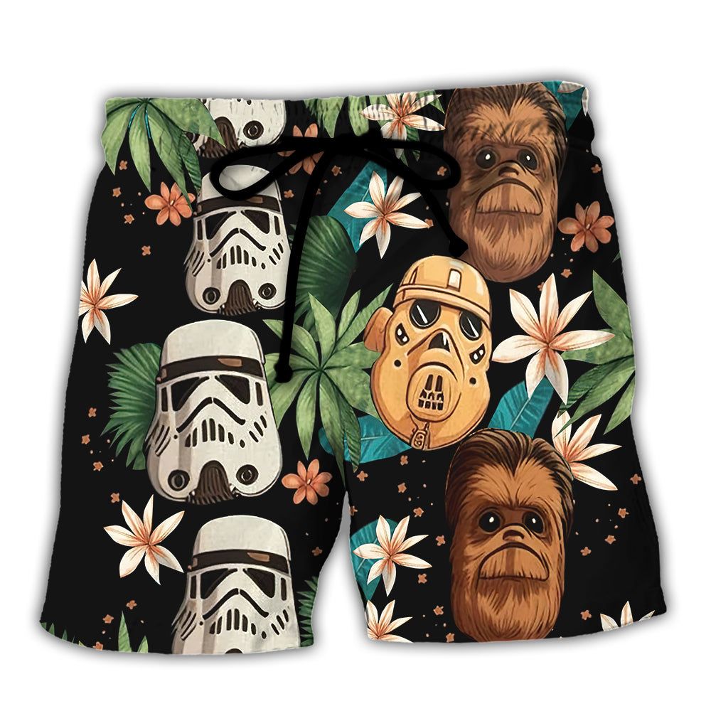 Starwars Tropical Leaf Summer Trendy Aloha Hawaiian Beach Shorts Starwars Tropical Leaf Summer Trendy Aloha Hawaiian Beach Shorts