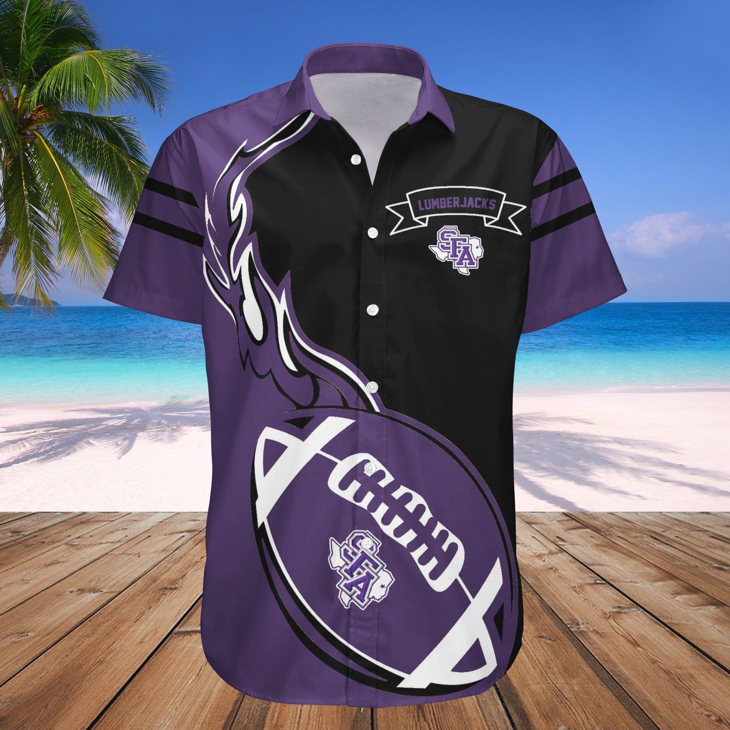 Stephen F. Austin Lumberjacks Hawaii Shirt Flame Ball – NCAA