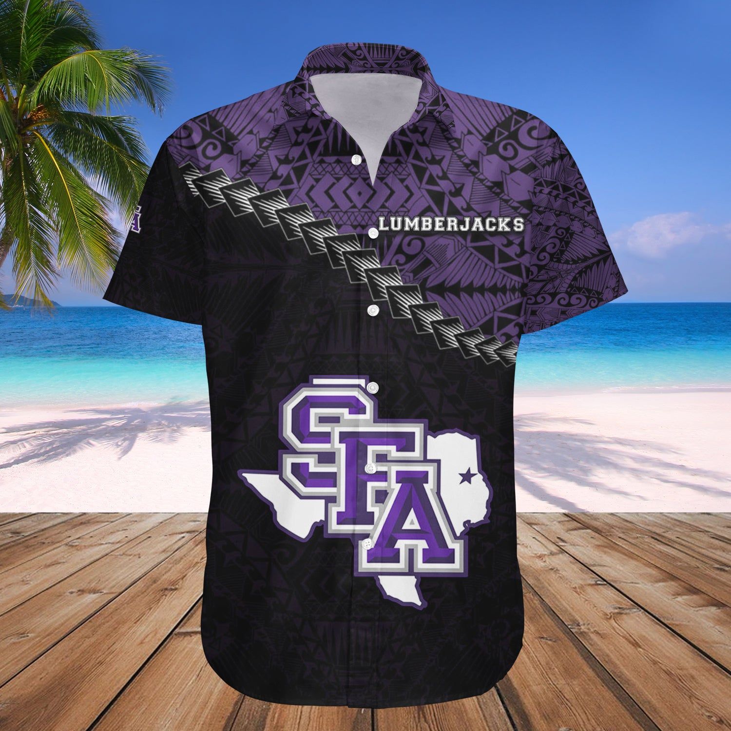 Stephen F. Austin Lumberjacks Hawaii Shirt Grunge Polynesian Tattoo – NCAA