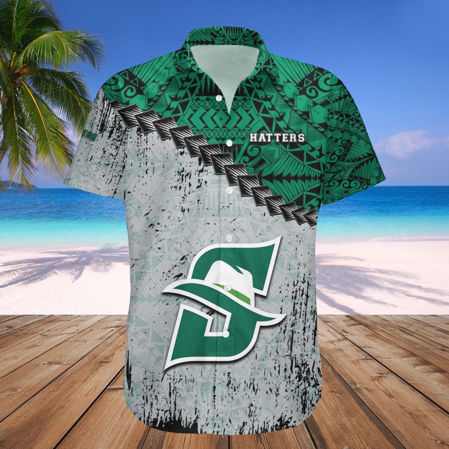 Stetson Hatters Hawaii Shirt Grunge Polynesian Tattoo – NCAA