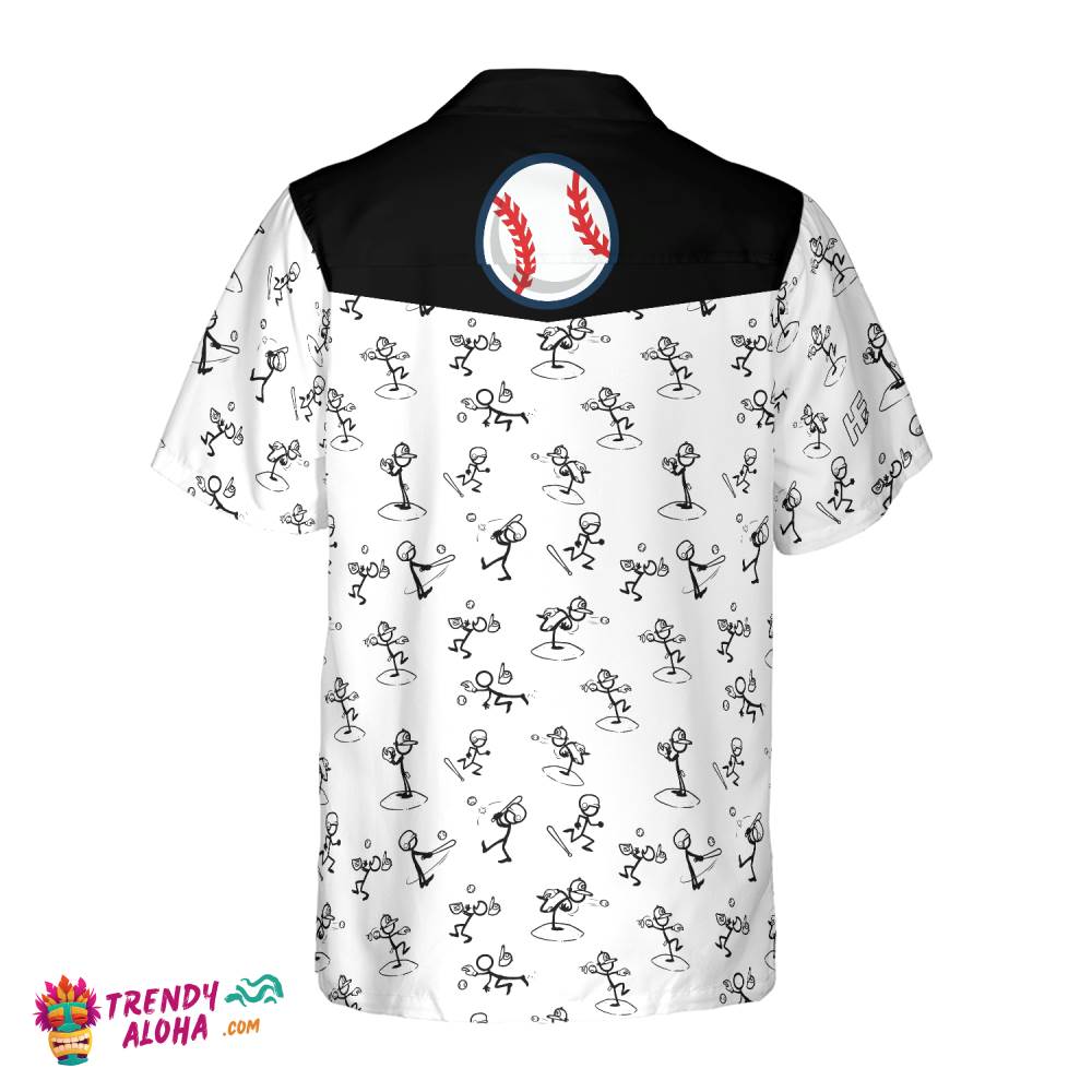 Stickfigures Playing Baseball Hawaiian Shirt
