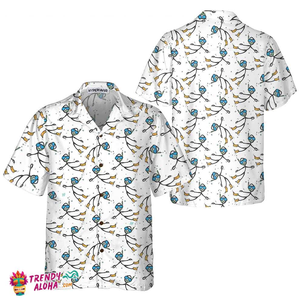 Stickfigures Scuba Diving Hawaiian Shirt, Scuba Diving Shirt For Men & Women, Best Gift For Scuba Diving Lover Stickfigures Scuba Diving Hawaiian Shirt, Scuba Diving Shirt For Men & Women, Best Gift For Scuba Diving Lover
