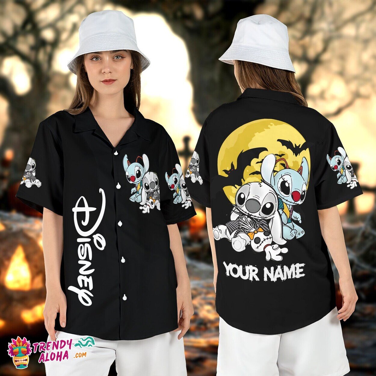Stitch Jack Sally Nightmare Before Christmas Halloween Shirt