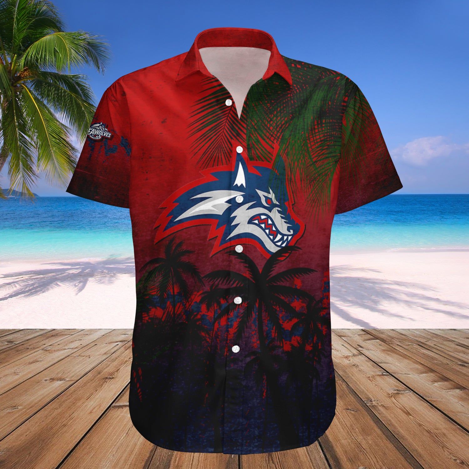 Stony Brook Seawolves Hawaii Shirt Coconut Tree Tropical Grunge – NCAA