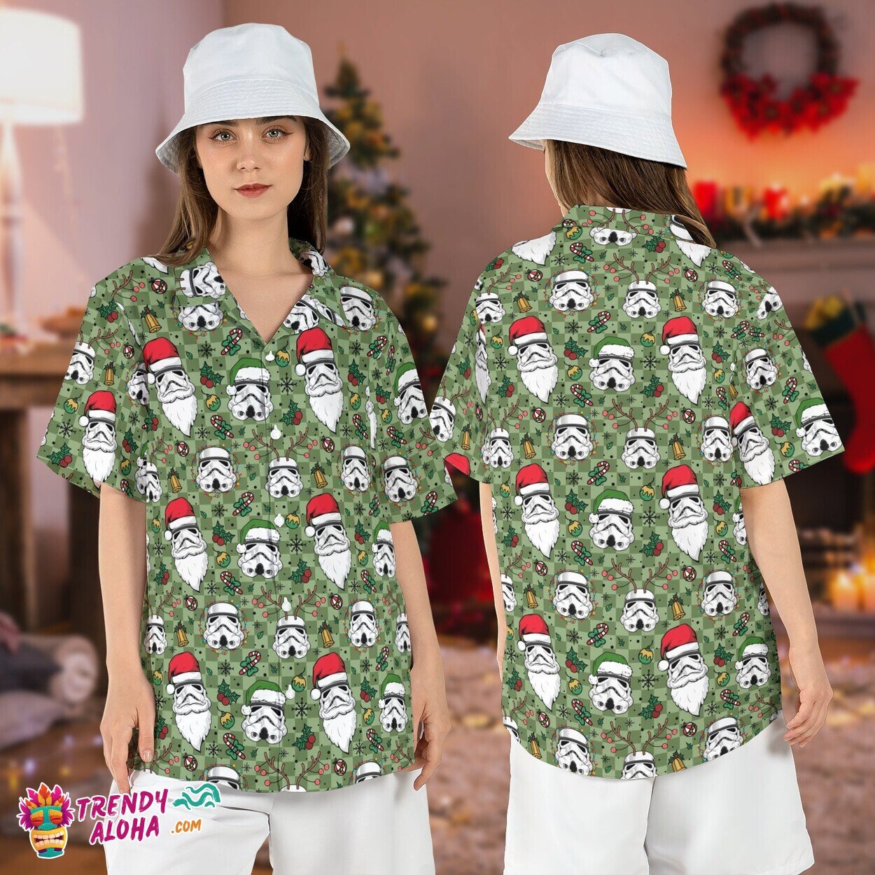 Stormtrooper Reindeer Santa Star Wars Xmas Hawaiian Aloha Tee