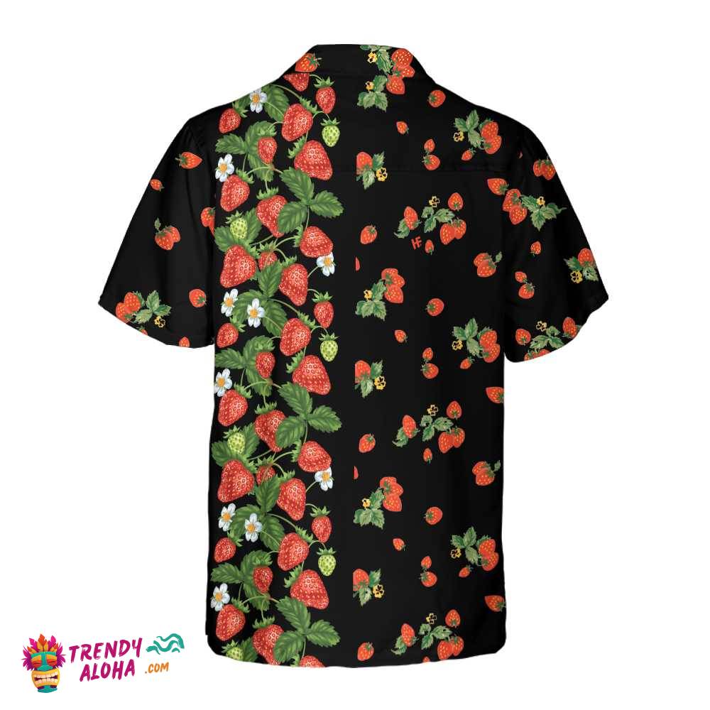 Strawberries Line Hawaiian Shirt, Strawberry Shirt For Men & Women, Strawberry Print Shirt