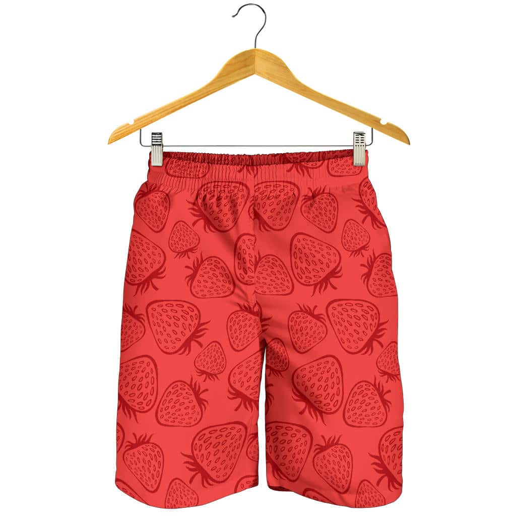 Strawberry Pattern Red Background For Men Women Kid Shorts