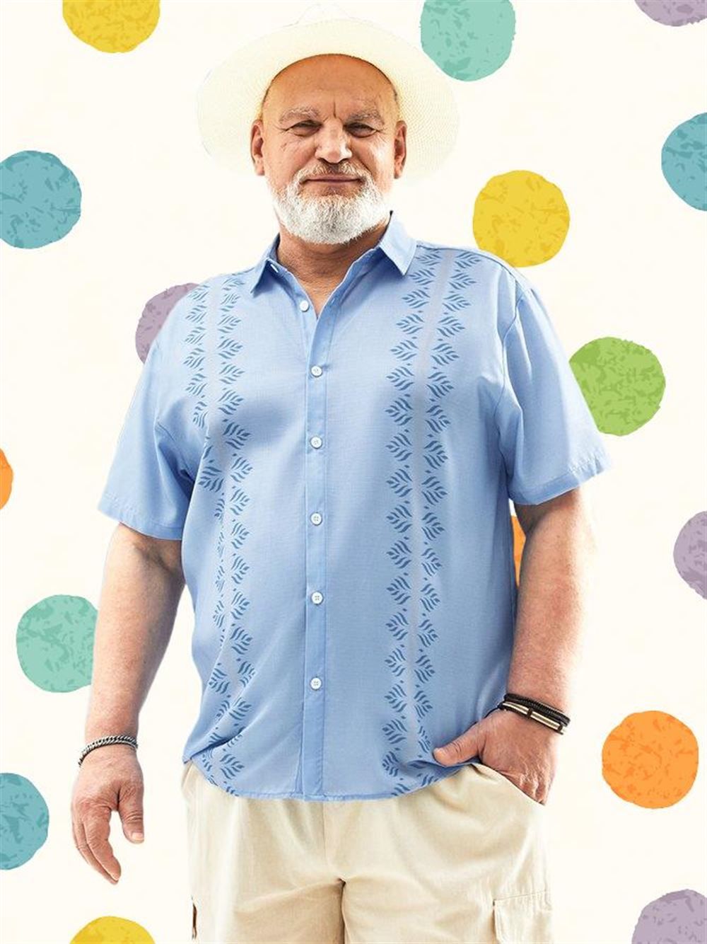 Stripe Plant Flower Short Sleeve Hawaiian Shirt
