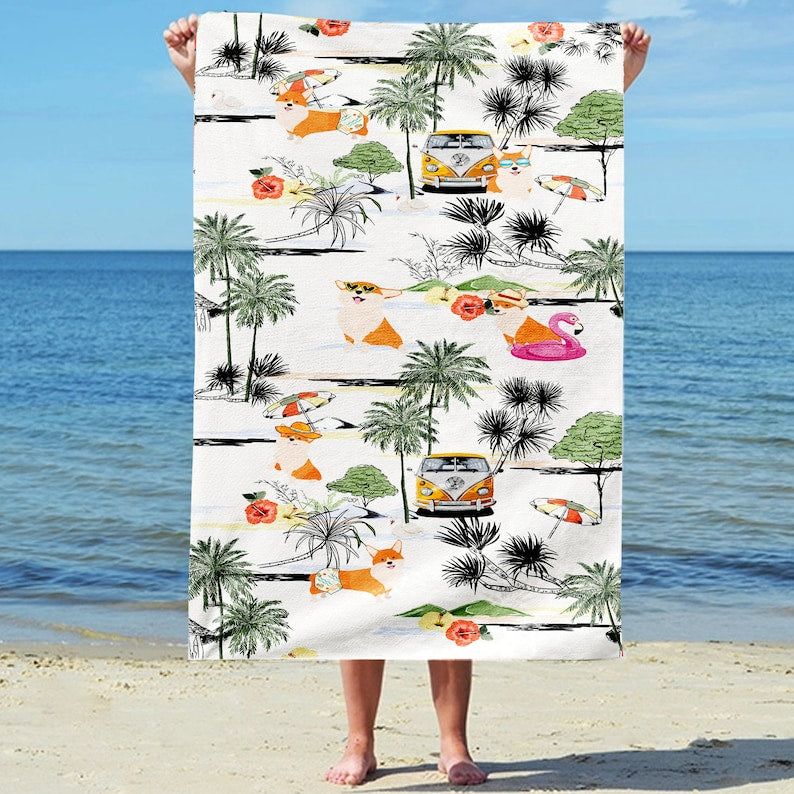 Striped Personalized Beach Towels Dog Lovers Special Gift Beach Bath