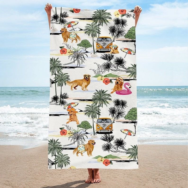 Striped Personalized Beach Towels Dog Lovers Special Gift Beach Bath