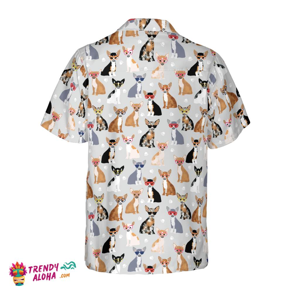 Stylish Chihuahua With Glasses Hawaiian Shirt