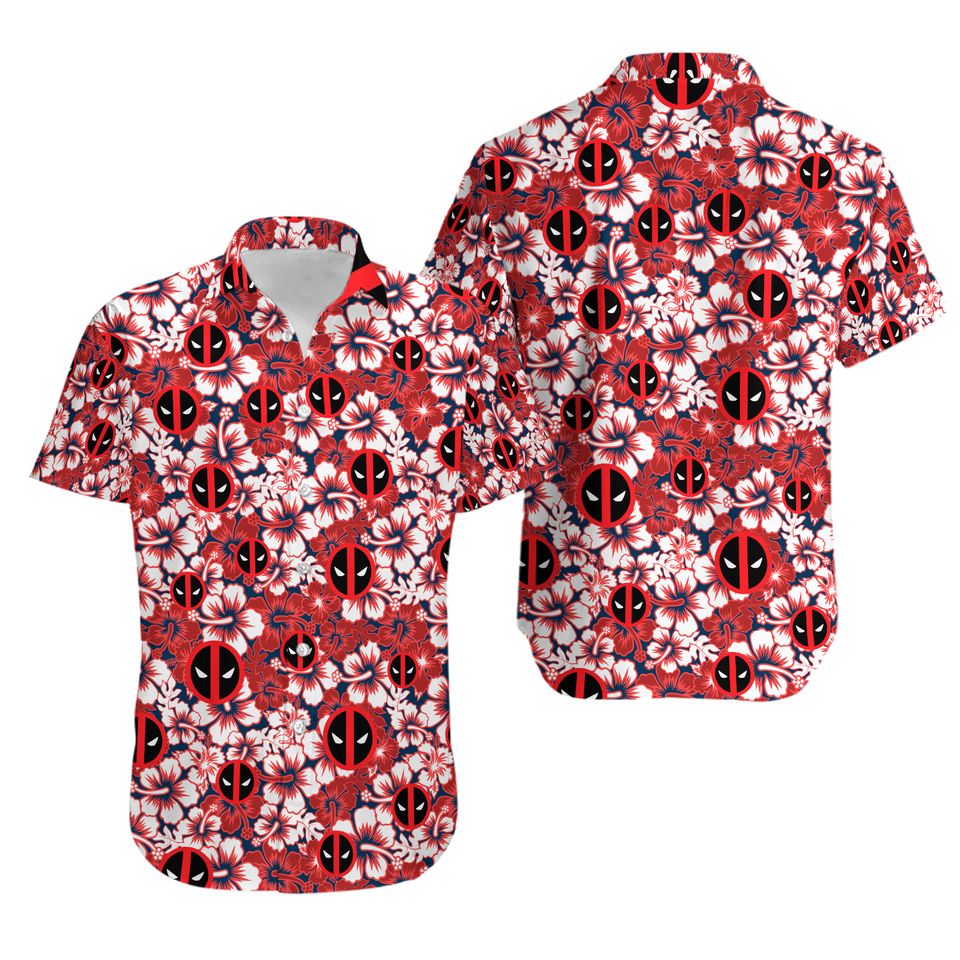 Stylish Deadpool Graphic Design Comfortable Casual Vacation Wear Deadpool Hawaiian Shirt