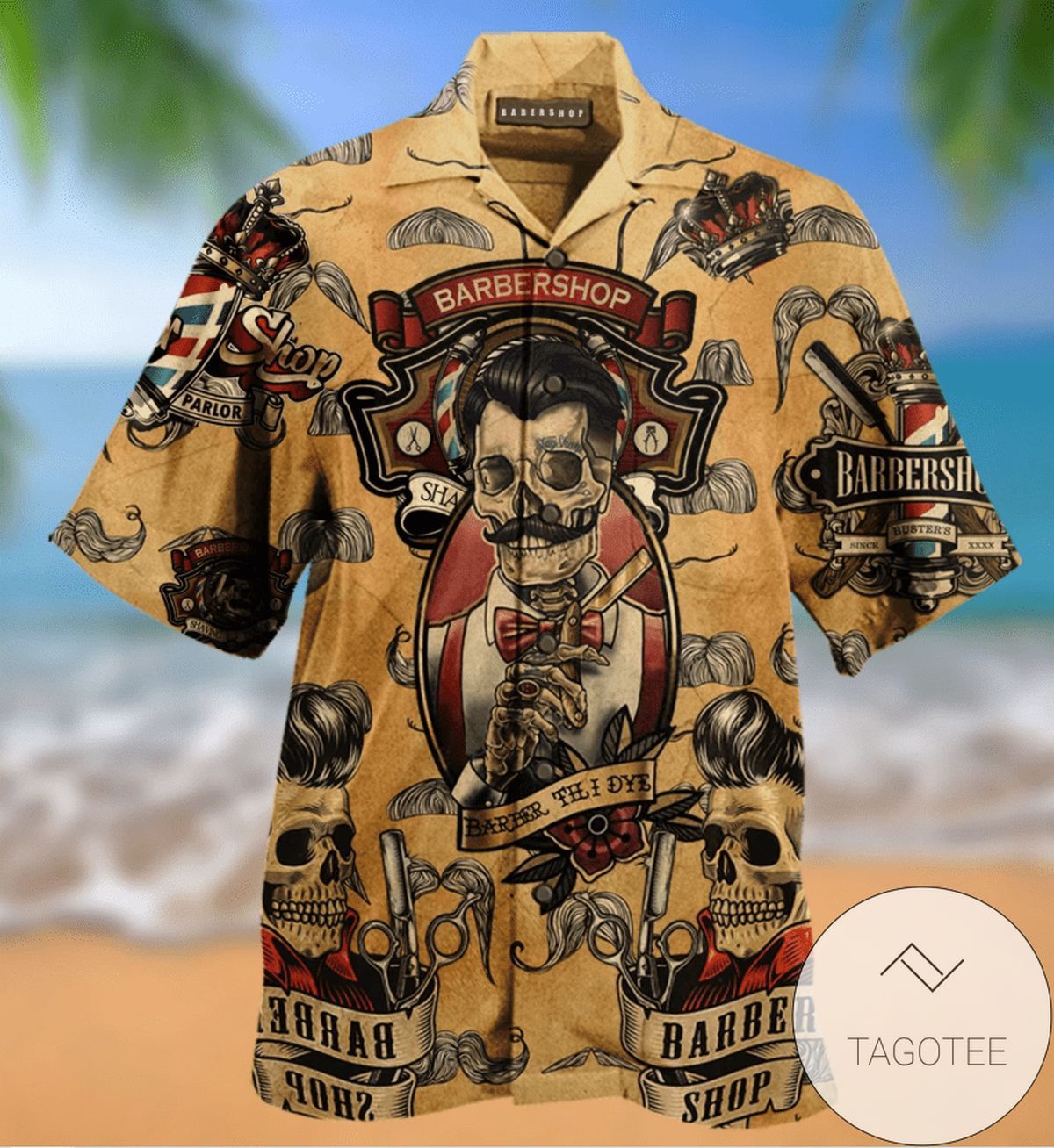 Stylishly Daring Skull Design Enhances Hawaiian Shirt