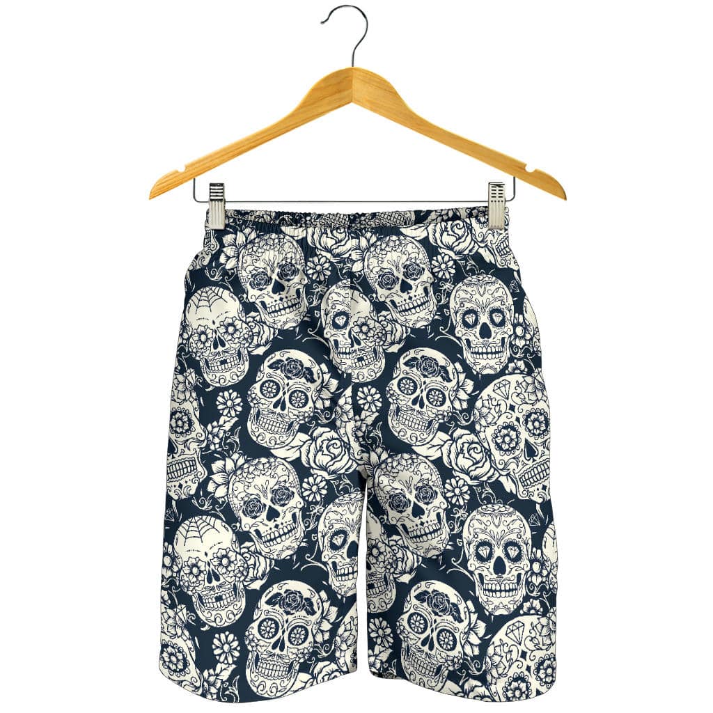 Sugar Skull Black White Pattern For Men Women Kid Shorts