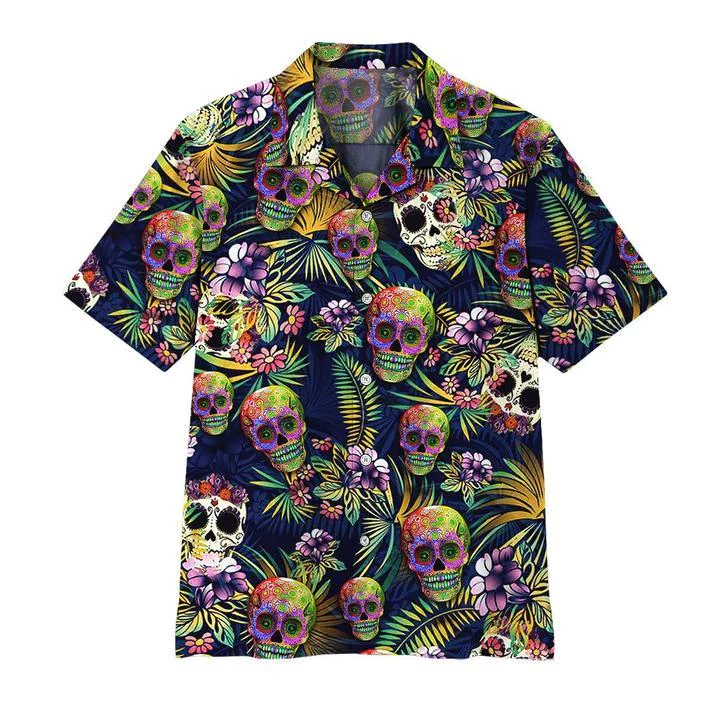Sugar Skull Hawaiian Shirt Ideal for Men and Women Skull Lovers