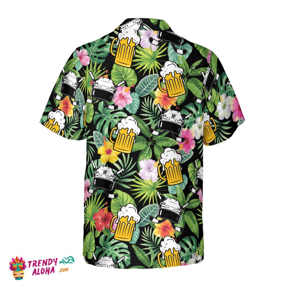 Summer Colorful Hockey And Beer Hawaiian Shirt