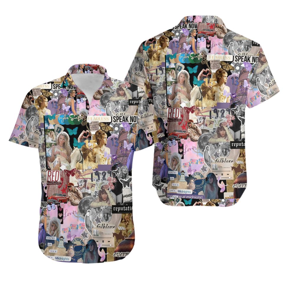 Summer Concert-Ready Taylor Swift Hawaiian Shirt – Tropical Floral for Fans