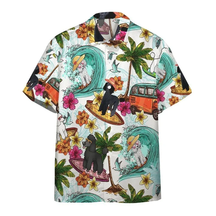 Summer Dog Watercolor Trendy Hawaiian Shirt, Summer Aloha Hawaii Shirt For Men Women