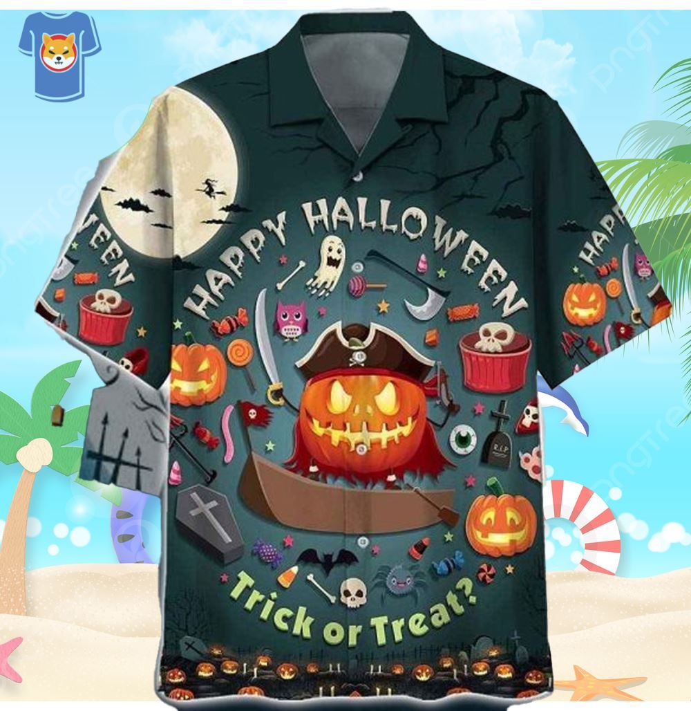 Summer Halloween with Pumpkin Design Hawaiian Shirt