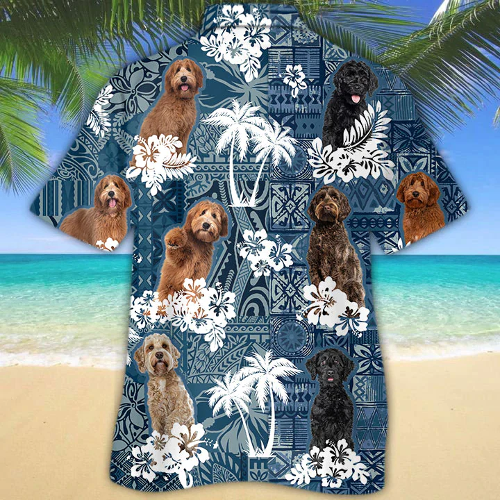 Summer Labradoodle Trendy Hawaiian Shirt, Floral Dog Short Sleeve Hawaiian Aloha Shirt For Men, Women, Gift For Summer