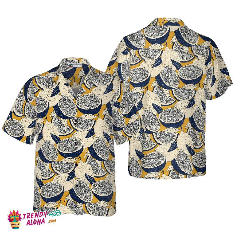Summer Lemon Vintage Style Hawaiian Shirt Summer Lemon Vintage Style Hawaiian Shirt