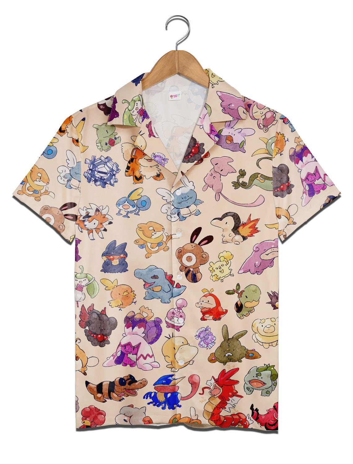 Summer Men’s Shirt Cute Seamless Pokemon Characters Hawaiian Shirt