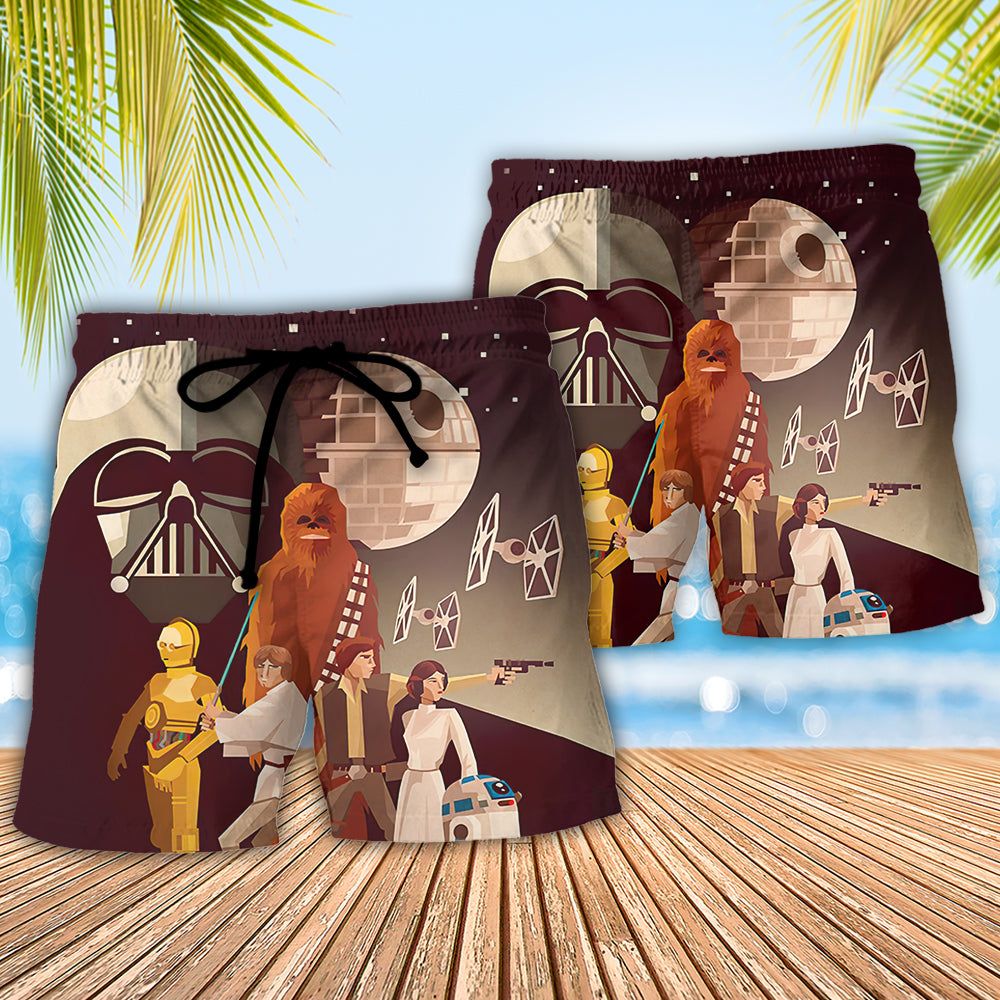 Summer Starwars Rebel Trendy Aloha Hawaiian Beach Shorts