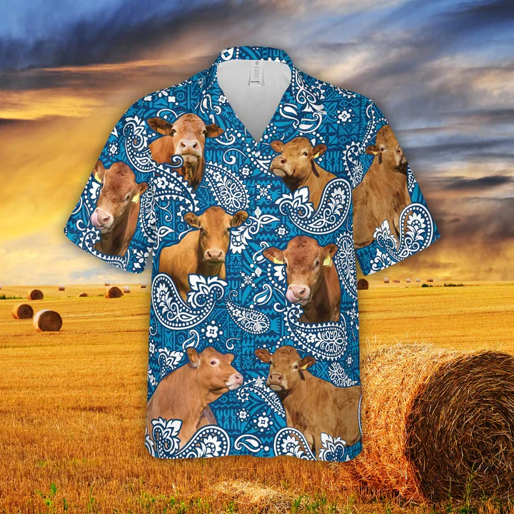 Summer Tapestry: Paisley Limousin 3D Trendy Hawaiian Shirt, Ideal Gift for Men and Women