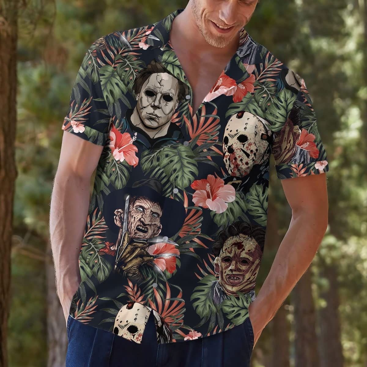 Summer Themed Halloween Horror in 3D Hawaiian Shirt