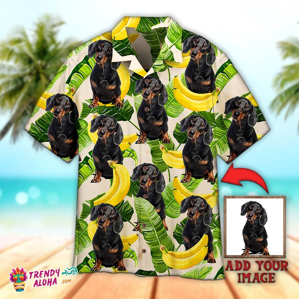 Summer Tropical Banana Dachshund Summer Custom 3D Hawaiian Aloha Beach Shirt