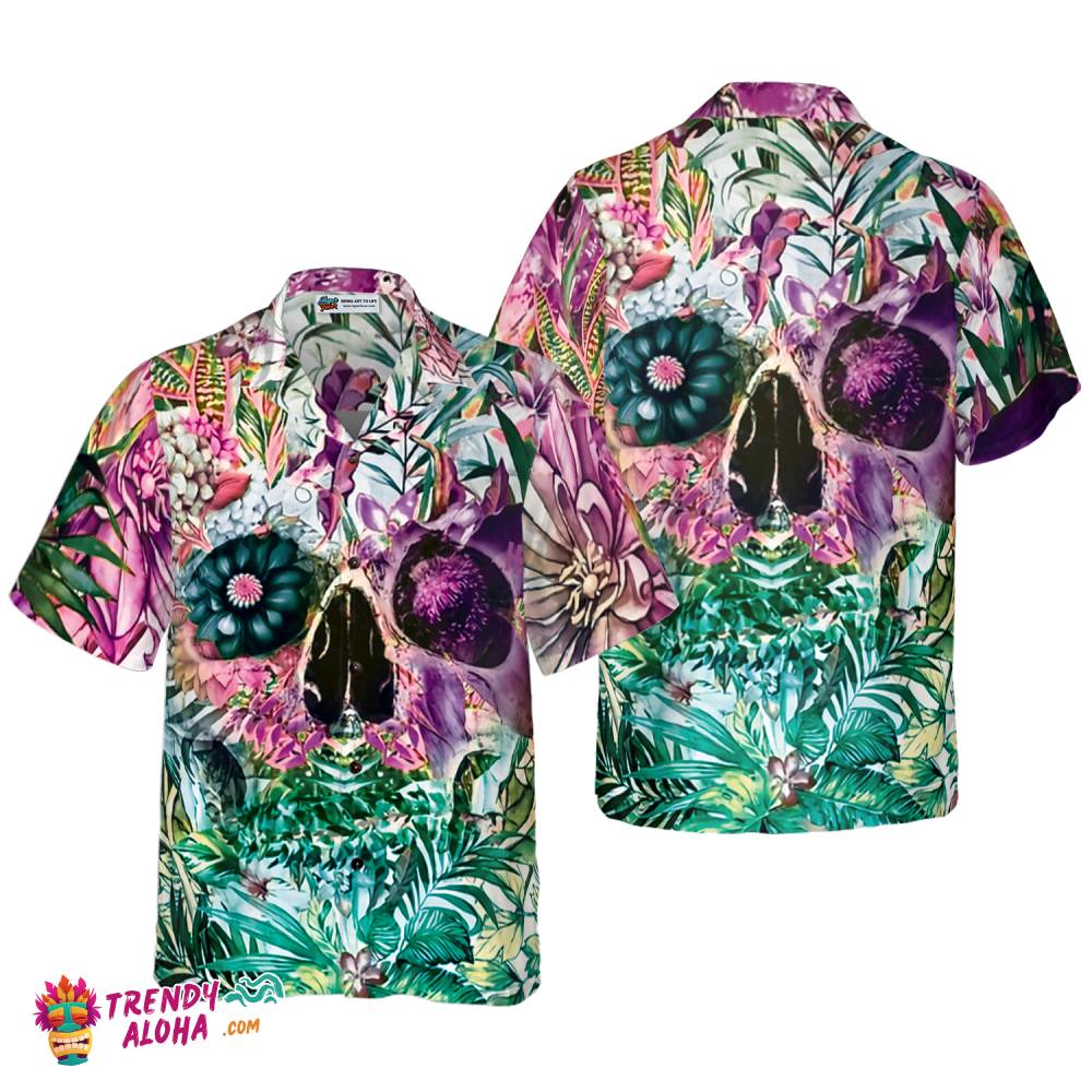 Summer Tropical Skull Pattern Hawaiian Shirt Summer Tropical Skull Pattern Hawaiian Shirt