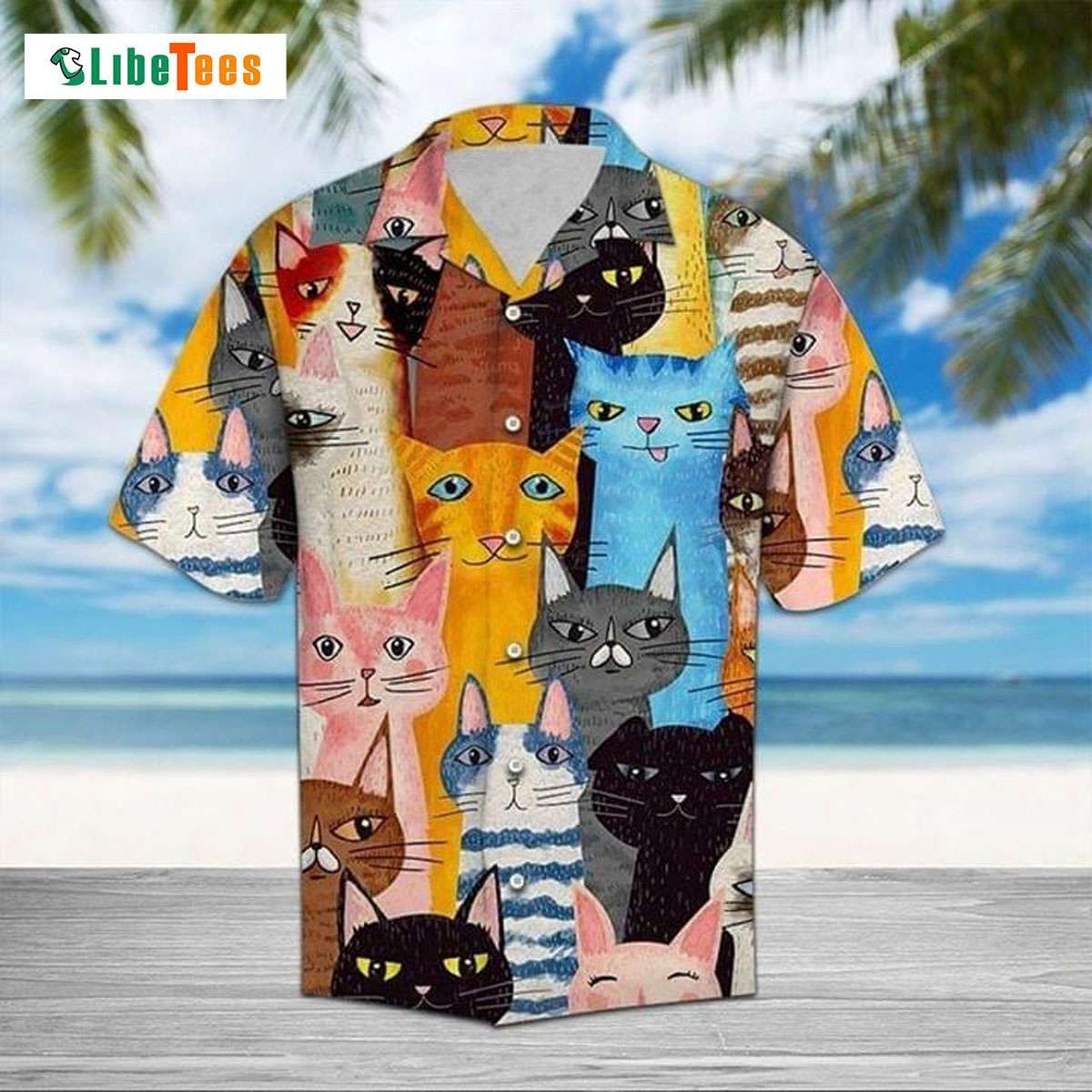 Summer Vibes with Adorable Cat Hawaiian Shirt