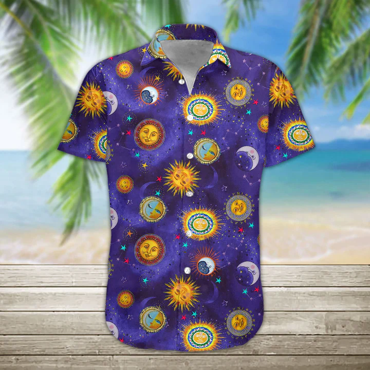 Sun and Moon Hippie Vibe Universal Hawaiian Shirt