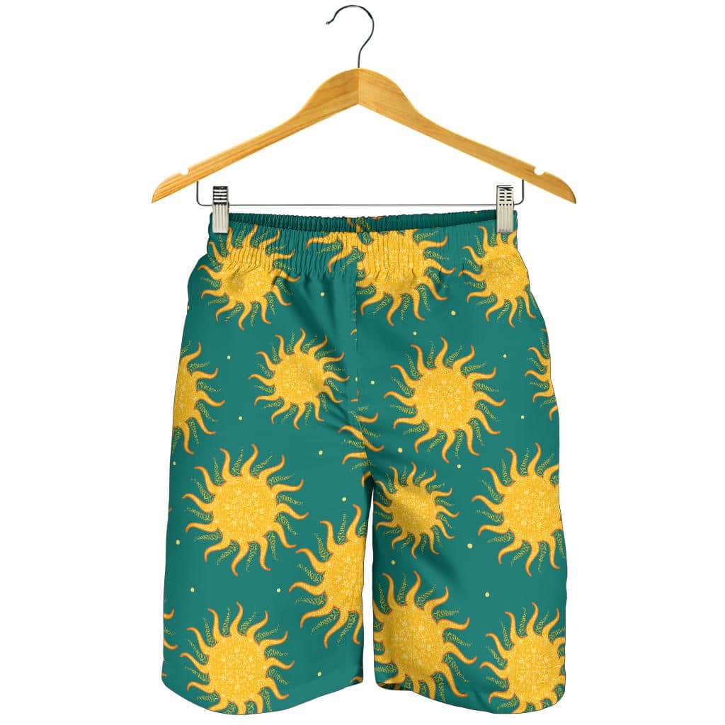 Sun Green Background For Men Women Kid Shorts