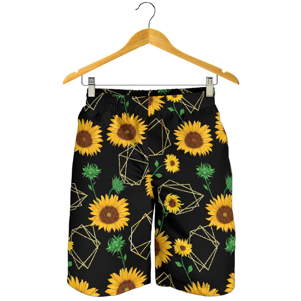 Sunflower Golden Polygonal Shapes For Men Women Kid Shorts
